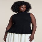 Mockneck Peplum Sweater image number 0