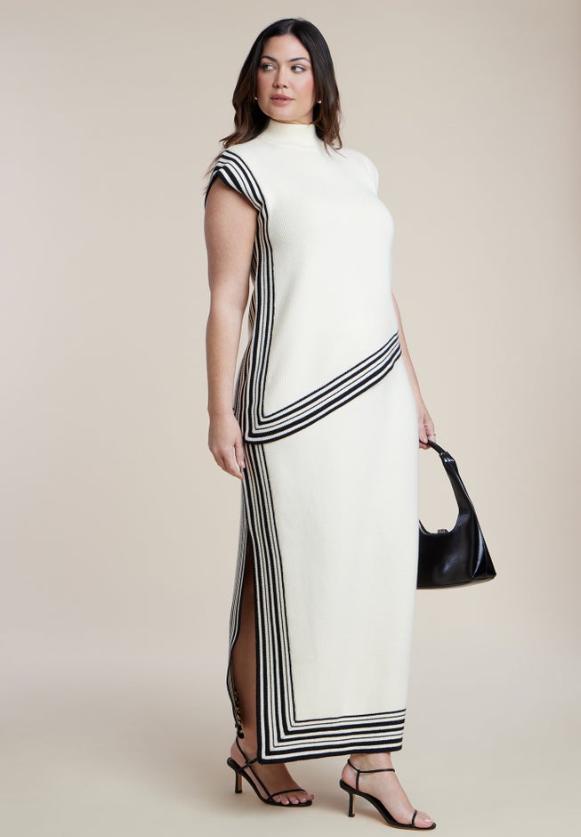 Stripe Detail Sleeveless Mockneck Top image number 2