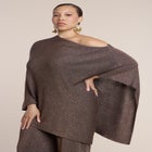 Asym Shimmer Knit Cape image number null
