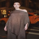 Asym Shimmer Knit Cape image number null