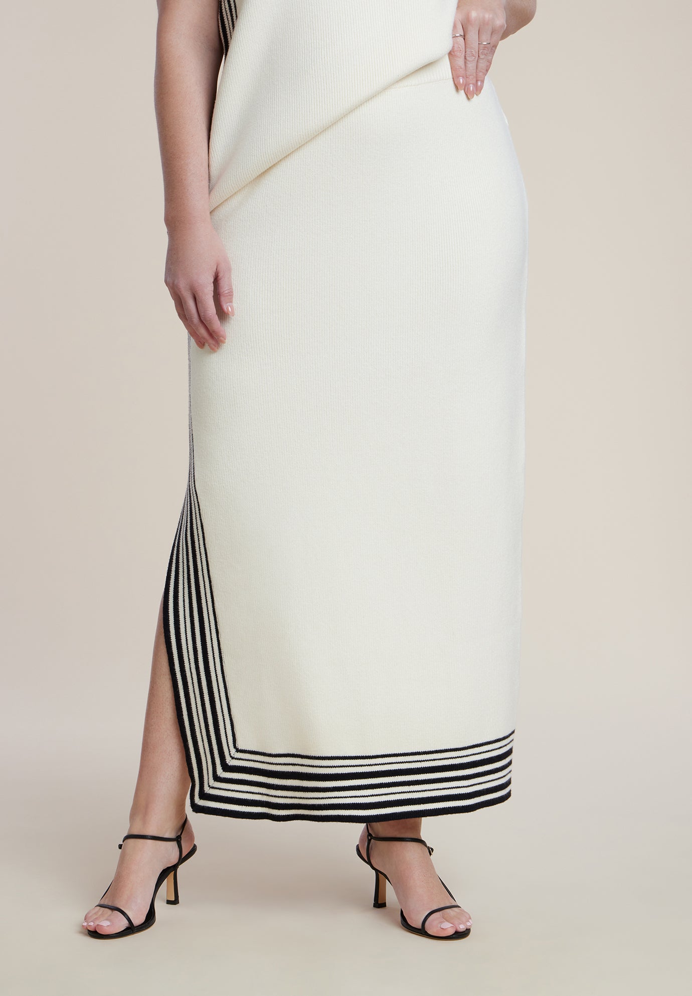 Stripe Detail Sweater Maxi Skirt image number 1