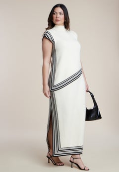 Stripe Detail Sweater Maxi Skirt