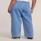 Foldover Waistband Distressed Straight-Leg Jean image number 1