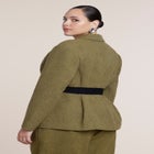 Cinched Elastic Waist Blazer image number 1