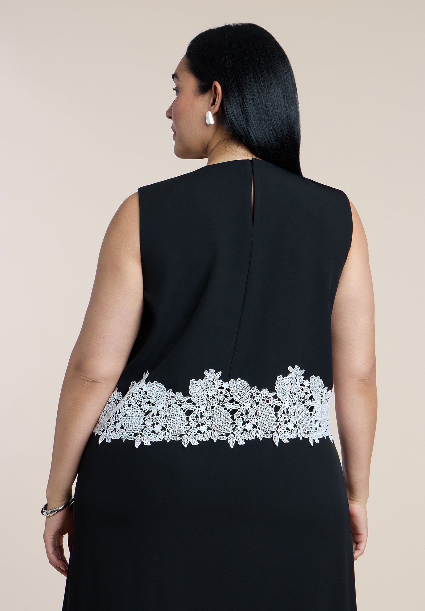 Sleeveless Lace-Trimmed Top image number 1