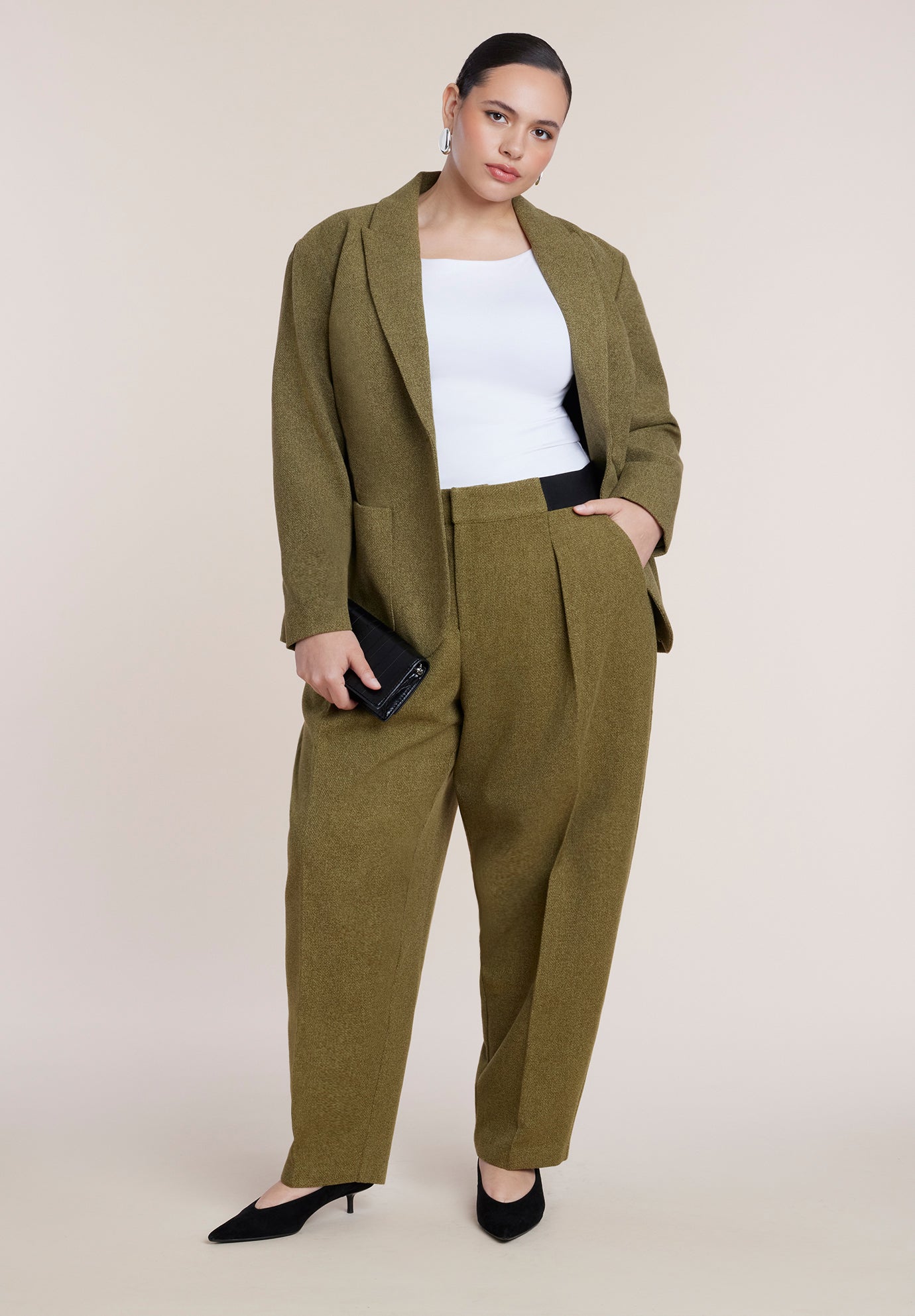Elastic Waist Straight-Leg Trouser image number 0