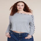 Off The Shoulder Button Detail Top image number 0