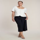 Cinched Waist Short Sleeve Blazer image number null