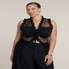 Ruffled Lace Top With Tie Detail image number 2