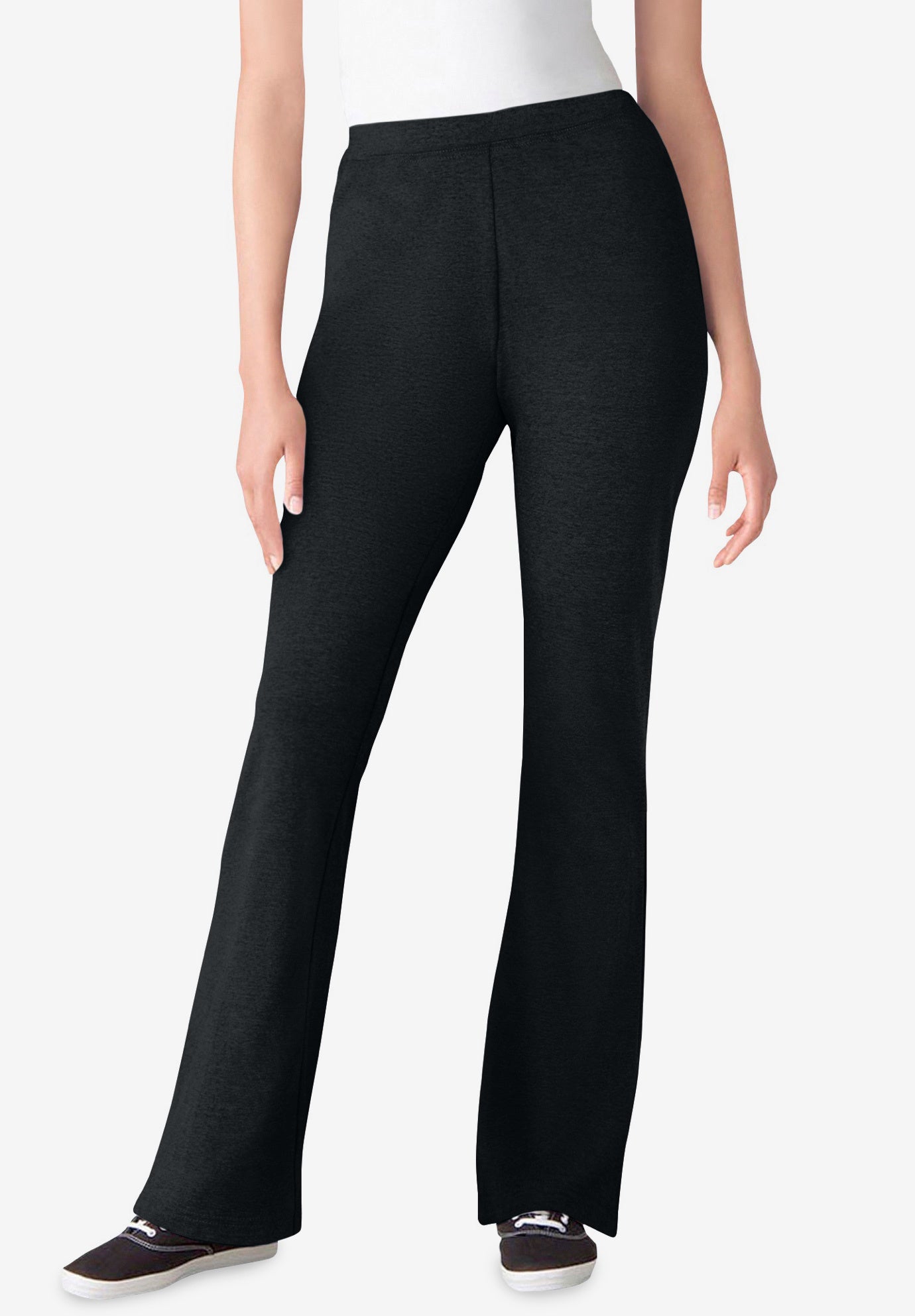 Stretch-Cotton Knit Pull-On Bootcut Leggings image number 0