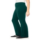 Stretch-Cotton Knit Pull-On Bootcut Leggings image number null