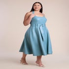 Faux Leather Halter Midi Dress image number 2