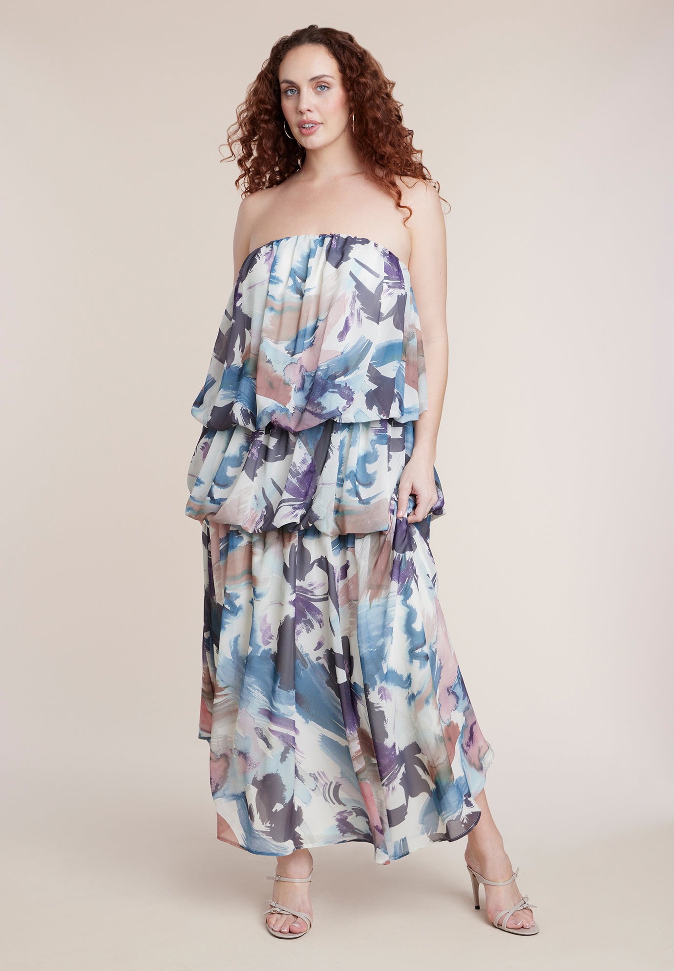 Strapless Bubble Maxi Dress image number 1