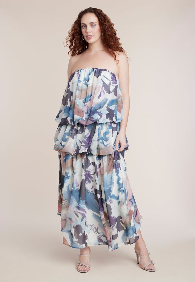 Strapless Bubble Maxi Dress image number 1