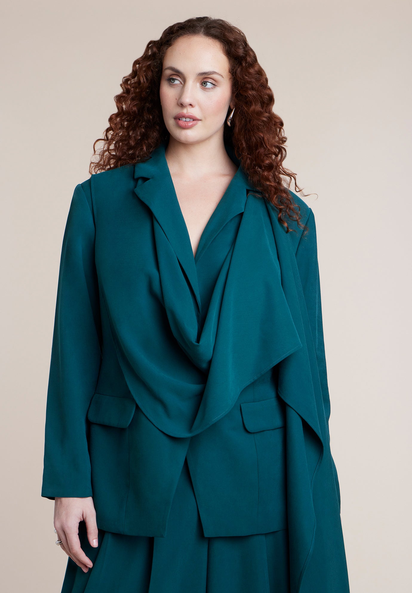 Draped Scarf Blazer image number 1