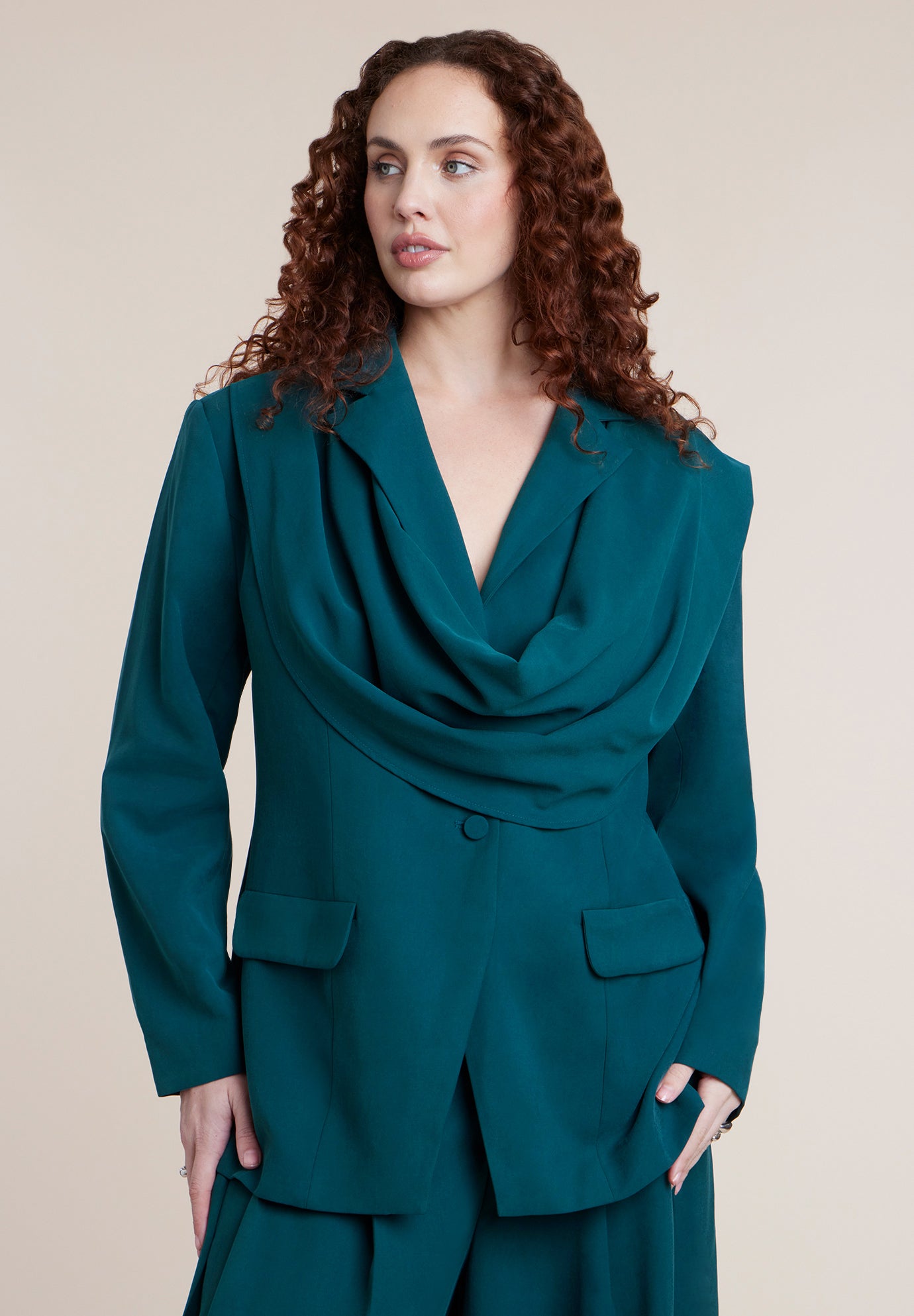 Draped Scarf Blazer image number 2