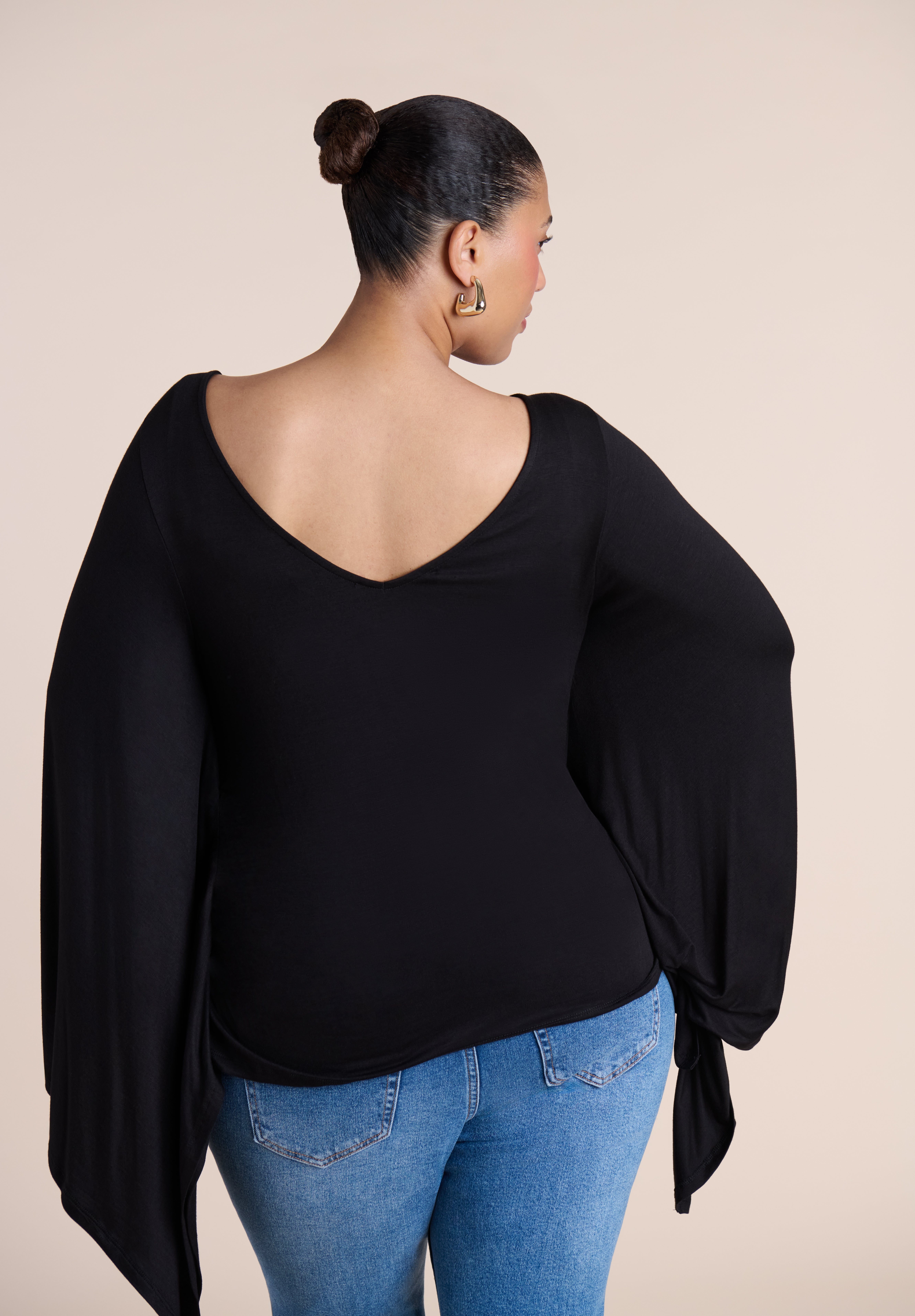 Dramatic Sleeve Shirred Top image number 1