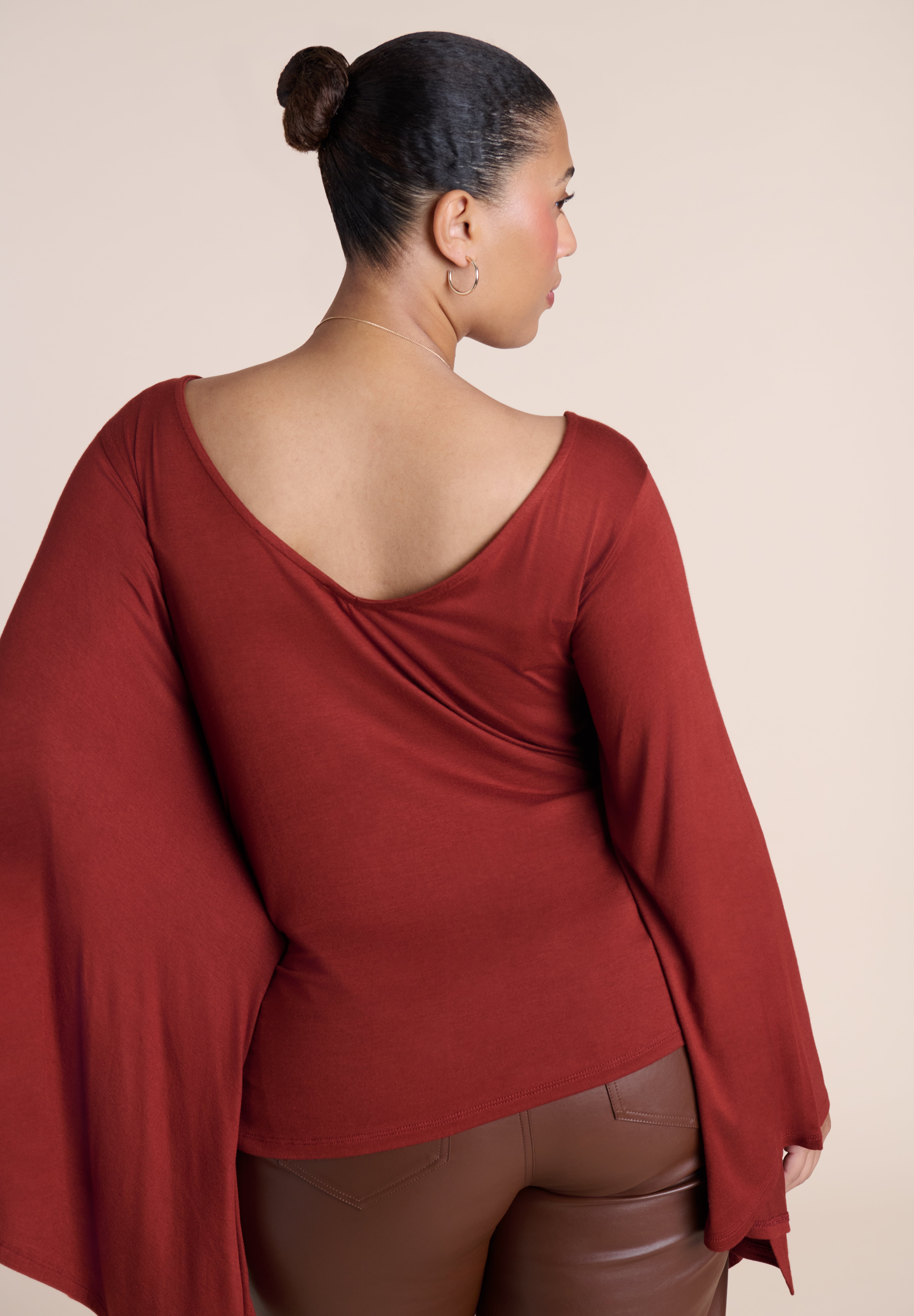 Dramatic Sleeve Shirred Top image number 1