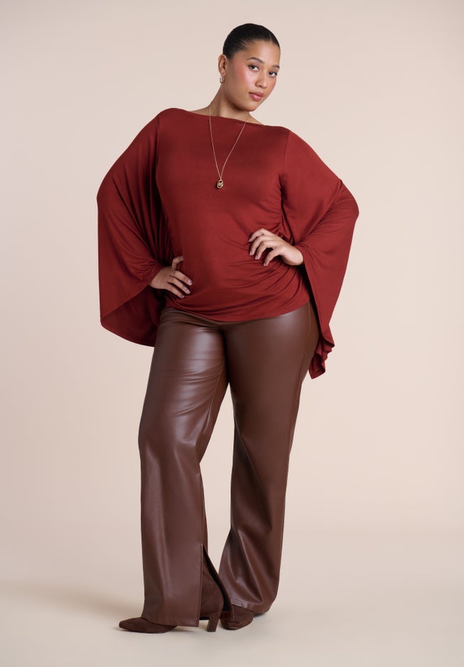 Dramatic Sleeve Shirred Top image number 3