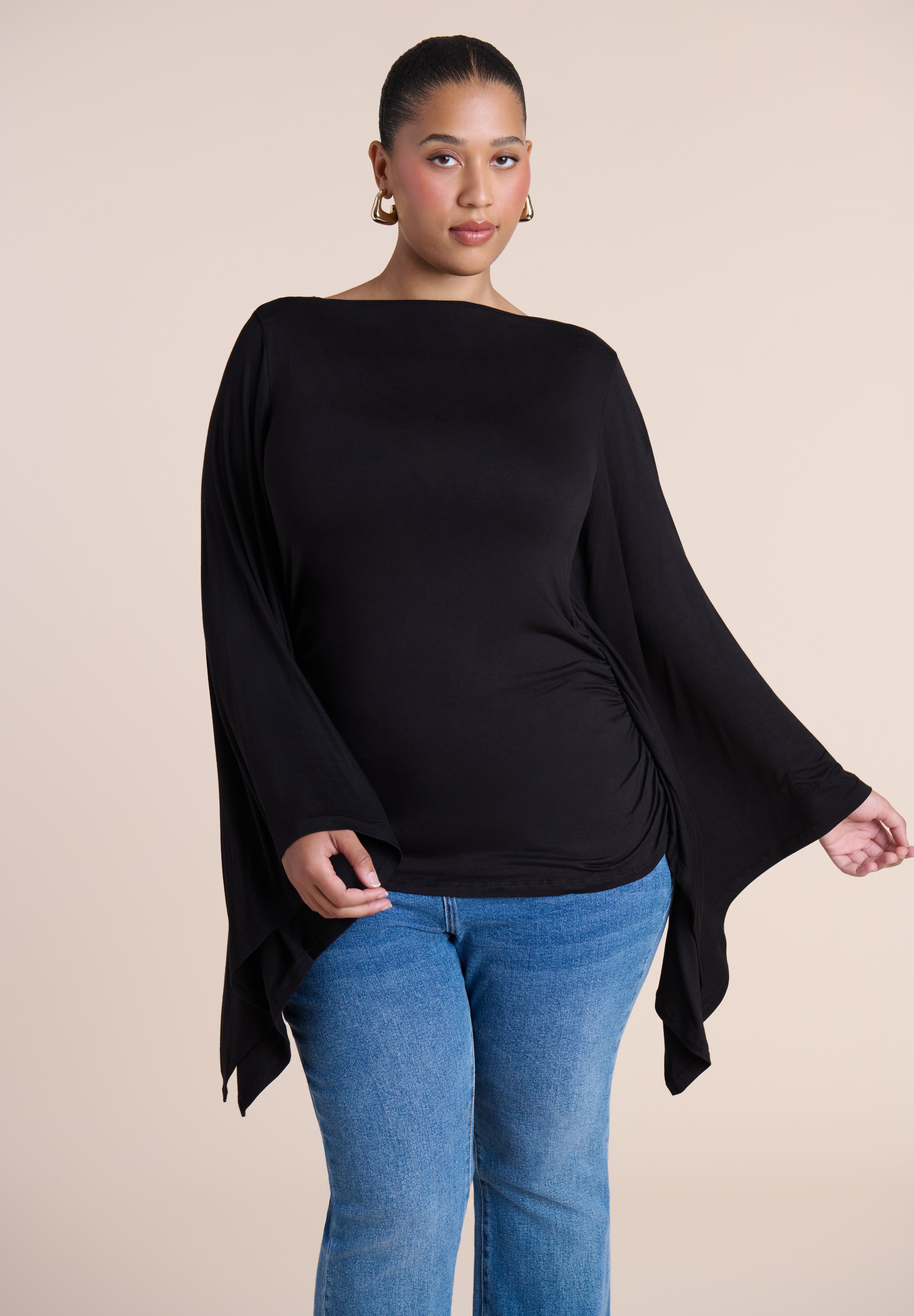 Dramatic Sleeve Shirred Top image number 0