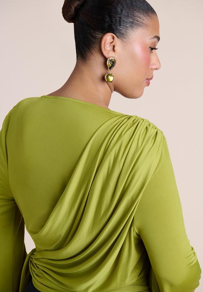 Draped Tie-Waist Top image number 2