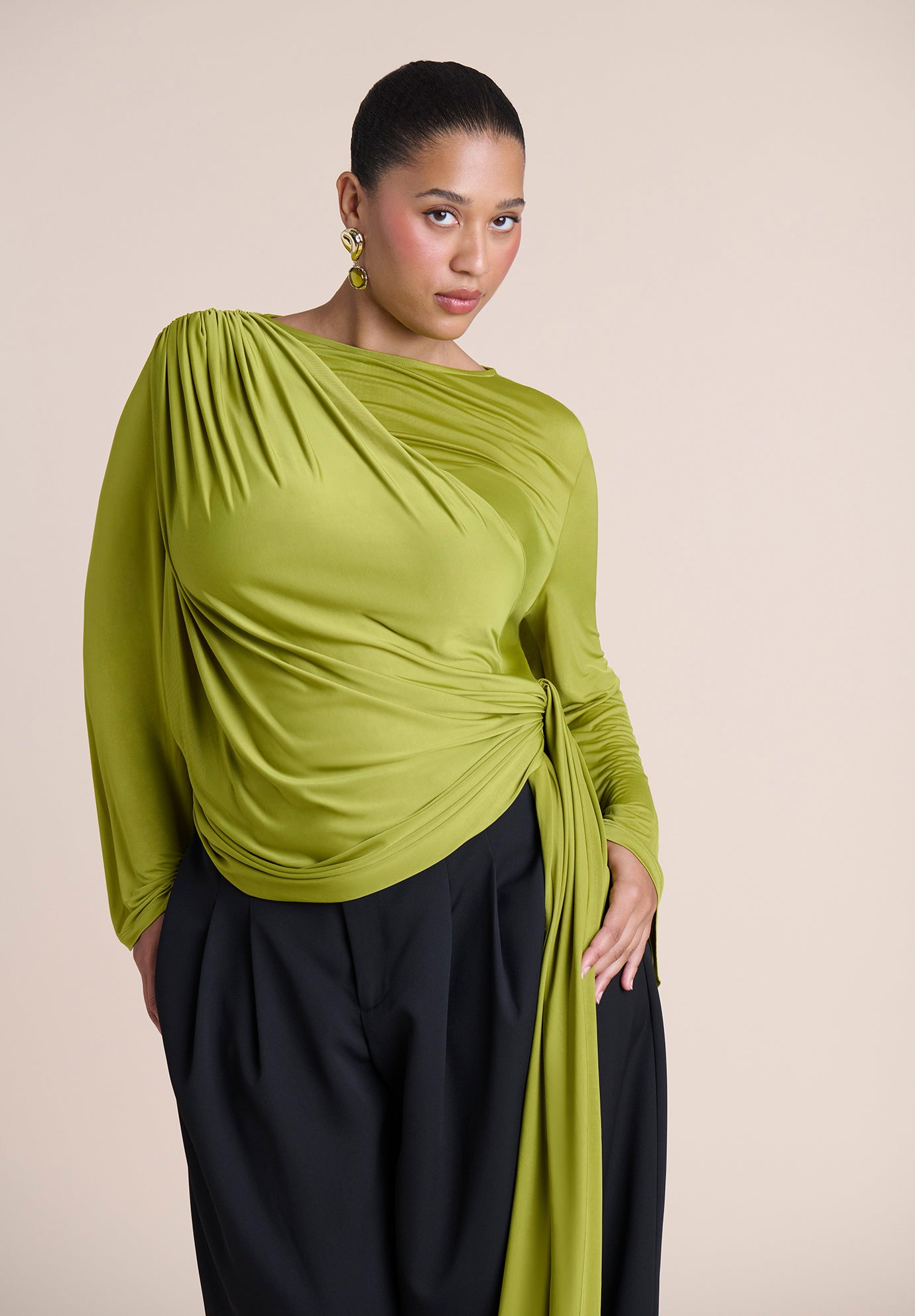 Draped Tie-Waist Top image number 0