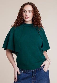 Crew Neck Cape Sweater