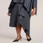 Draped Tailored Midi Skirt image number 1