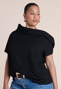 High-Neck Draped Top