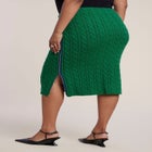 Cable Knit Zipper-Detail Midi Skirt image number 2