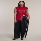 Faux Leather Pull-On Track Pant image number 0