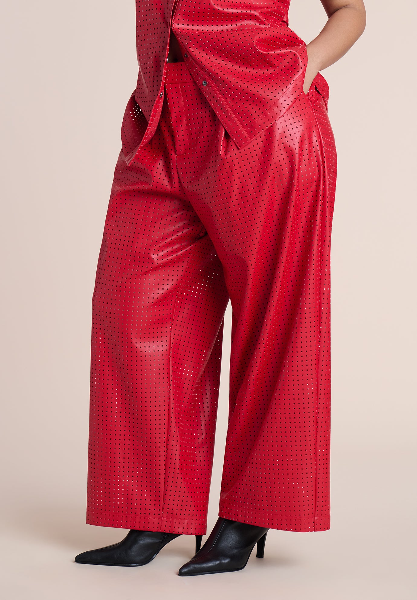 Perforated Faux Leather Pant image number 2