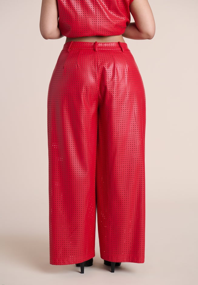 Perforated Faux Leather Pant image number 3