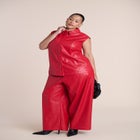 Perforated Faux Leather Pant image number 0