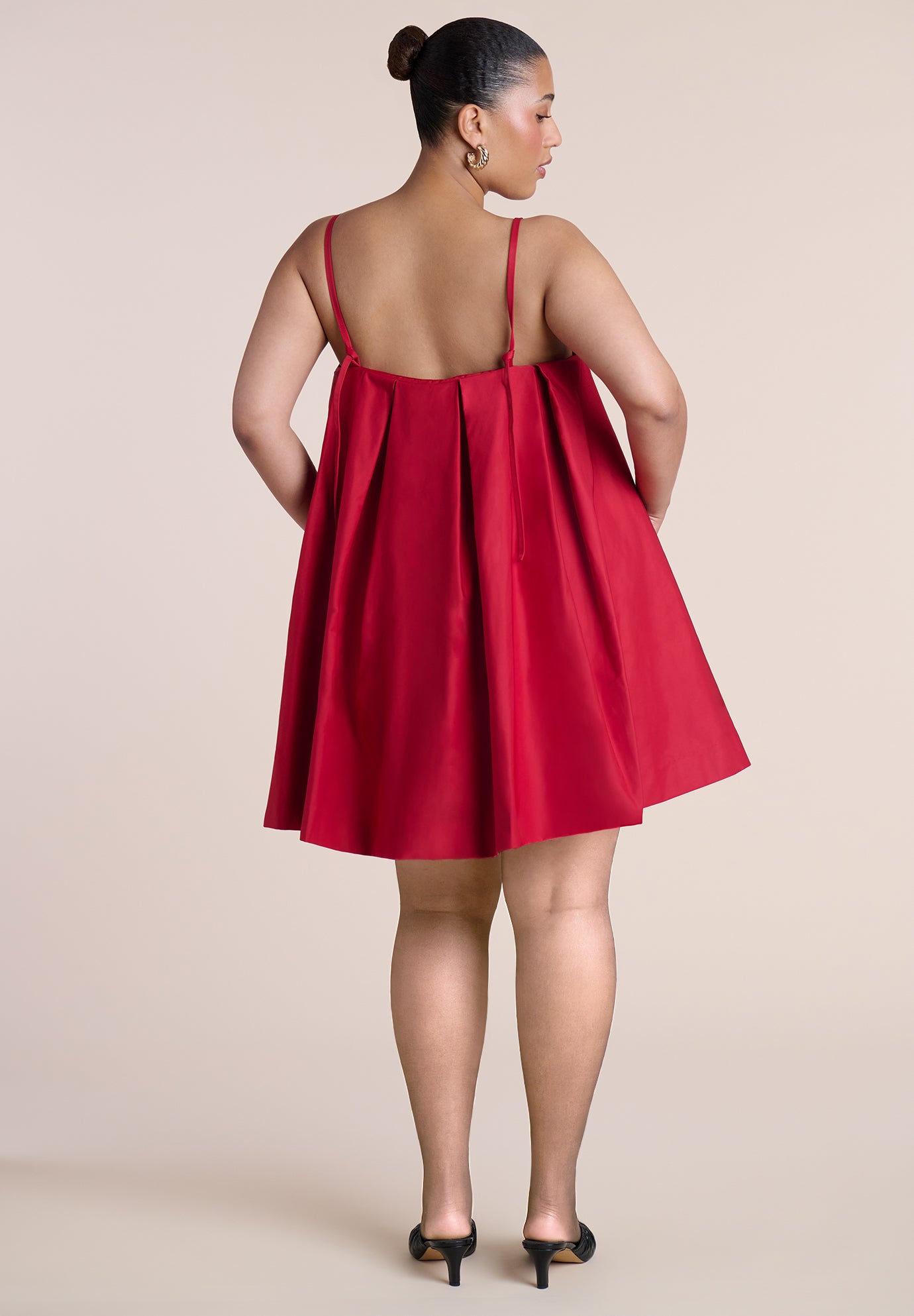 Cape Detail Taffeta Mini Dress image number 1