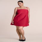 Cape Detail Taffeta Mini Dress image number 3