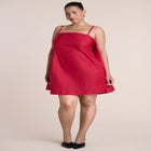 Cape Detail Taffeta Mini Dress image number 0