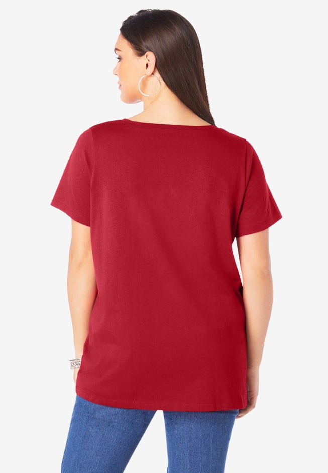 Plus Size Cotton Ultimate V-Neck Tee image number 1