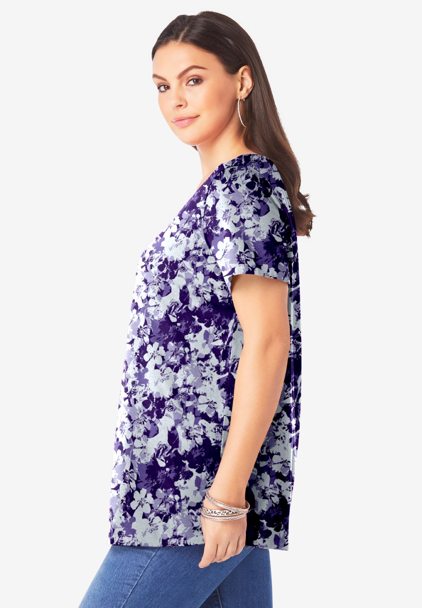 Plus Size Cotton Ultimate V-Neck Tee image number 2