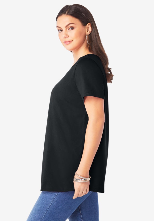 Plus Size Cotton Ultimate V-Neck Tee image number 2