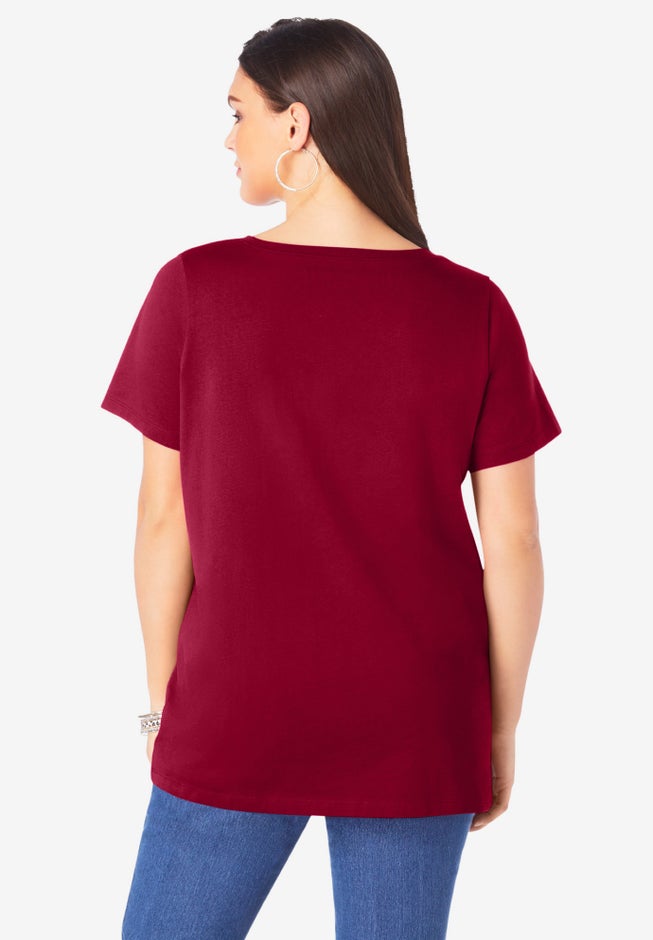 Plus Size Cotton Ultimate V-Neck Tee image number 1
