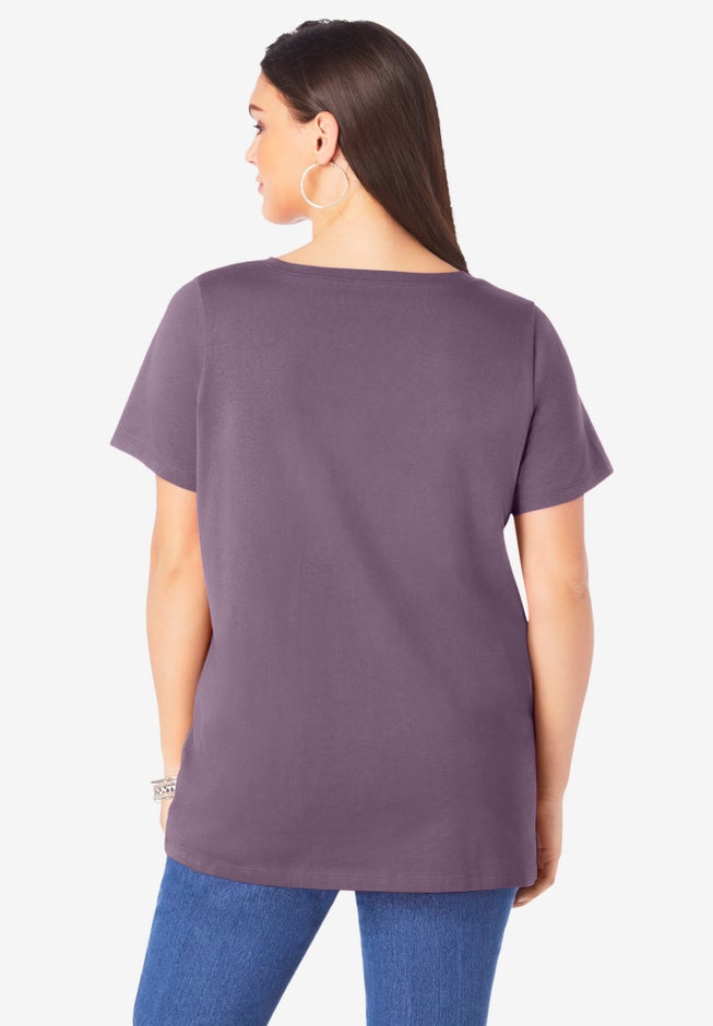 Plus Size Cotton Ultimate V-Neck Tee image number 1