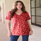 Plus Size Cotton Ultimate V-Neck Tee image number null
