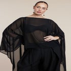 Sheer Dramatic Chiffon Cape image number null