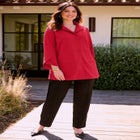 Crepe Button-Front Swing Top image number null