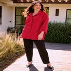 Crepe Button-Front Swing Top image number null