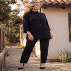 Crepe Button-Front Swing Top image number null