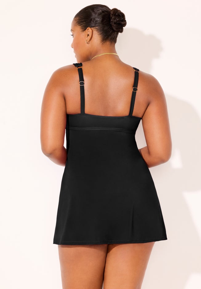 Shirred Sweetheart Two-Piece Swimdress image number 1