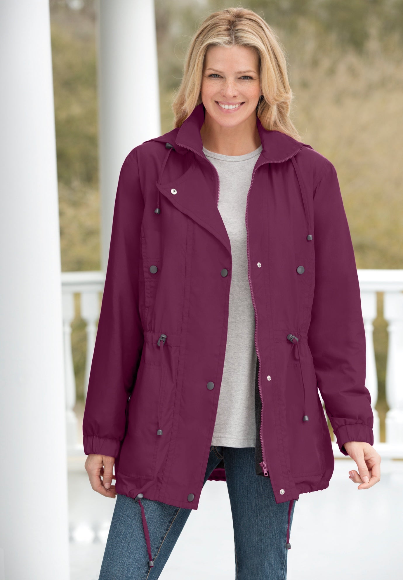 Taslon&reg; Anorak Jacket with Removable Fleece Lining image number 0