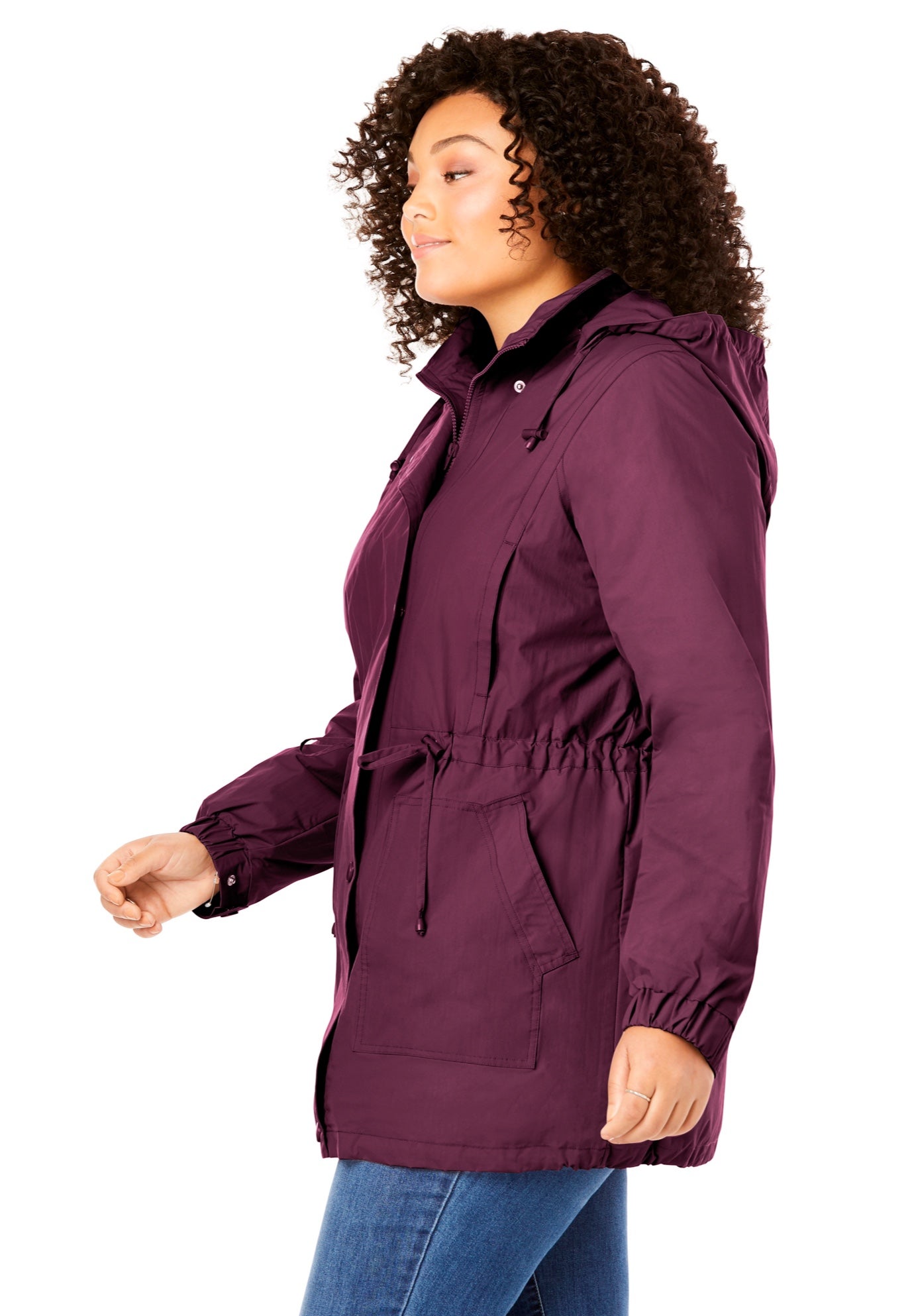 Taslon&reg; Anorak Jacket with Removable Fleece Lining image number 2